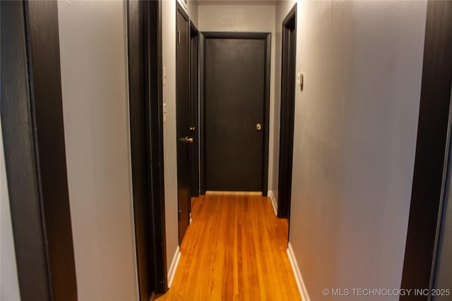 hall featuring light wood-type flooring