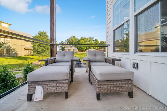 view of patio / terrace with an outdoor living space