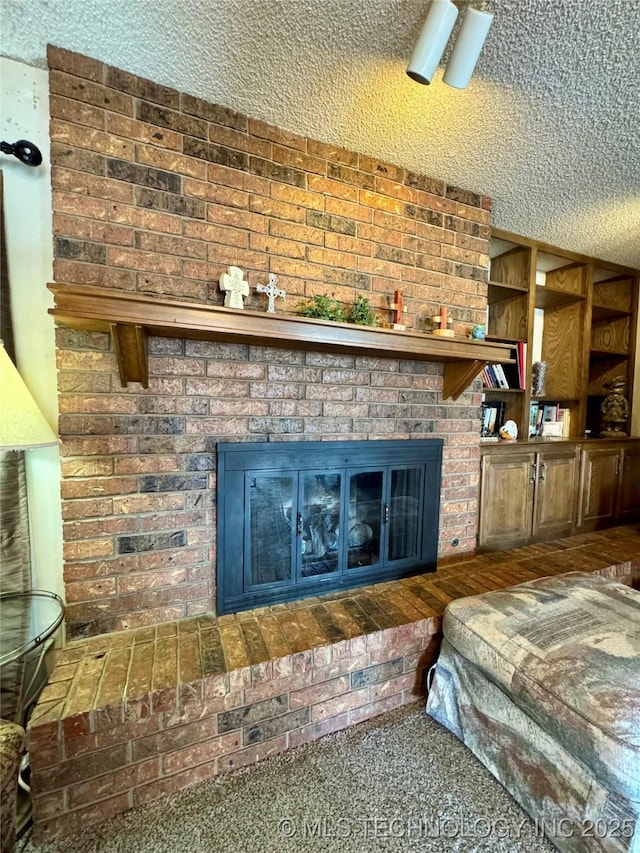 interior space featuring a fireplace