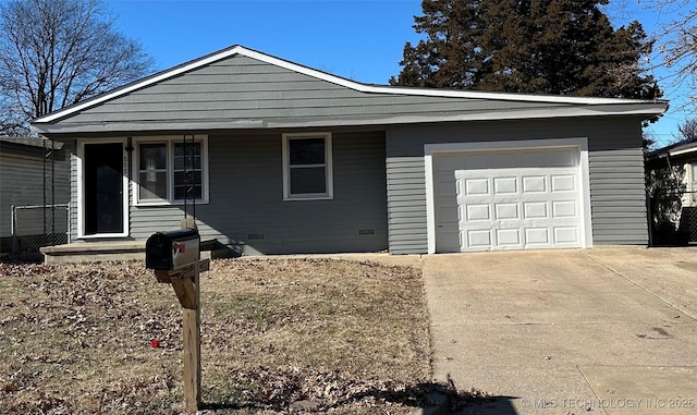 single story home featuring a garage