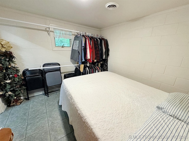 bedroom featuring ornamental molding