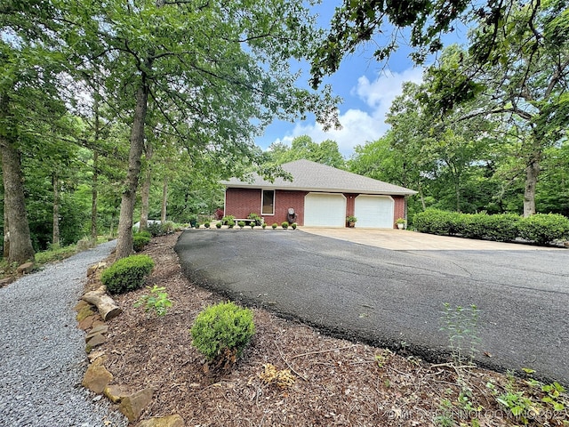 exterior space featuring a garage