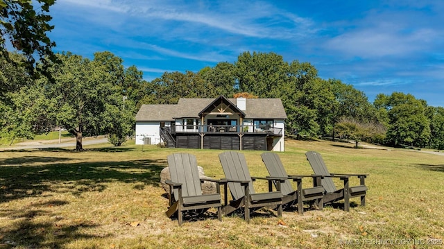 exterior space featuring a yard and a deck