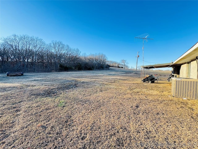 view of yard featuring cooling unit