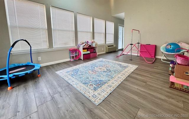 recreation room featuring hardwood / wood-style floors