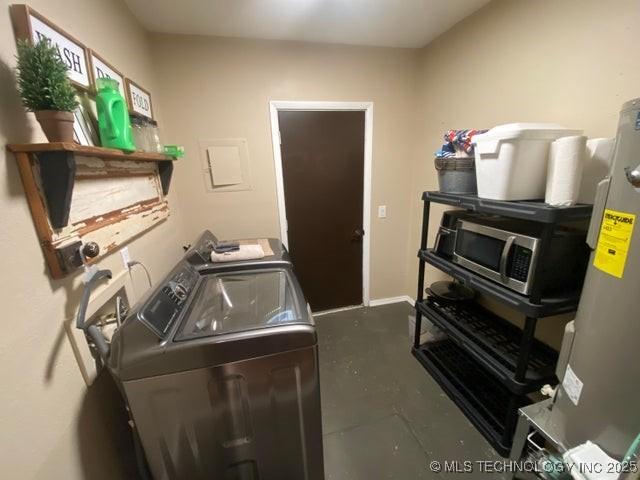 laundry room with washer and dryer