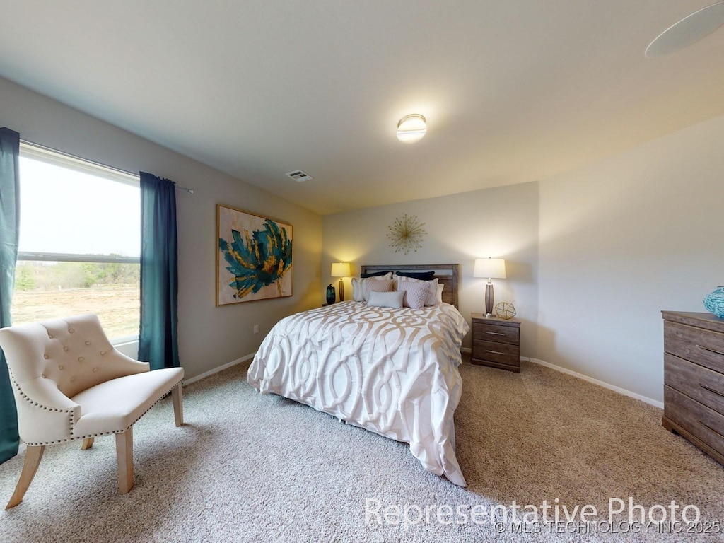 view of carpeted bedroom