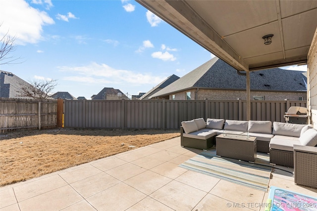 view of patio / terrace featuring an outdoor hangout area