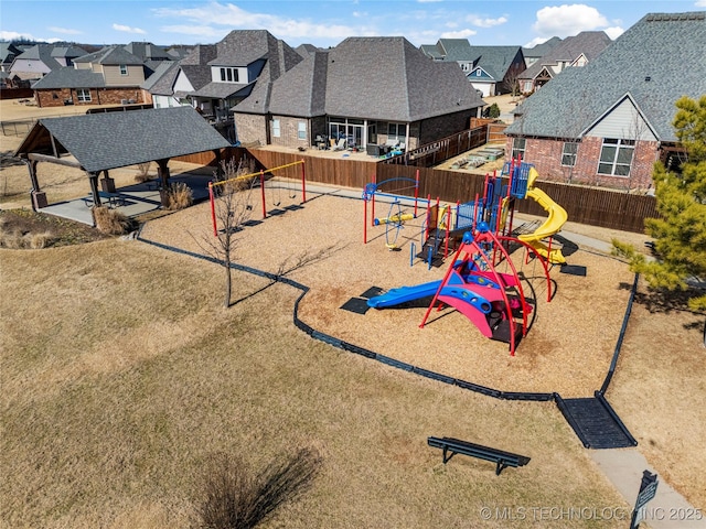 view of jungle gym featuring a gazebo