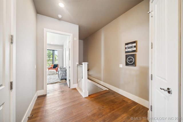 hall featuring hardwood / wood-style flooring