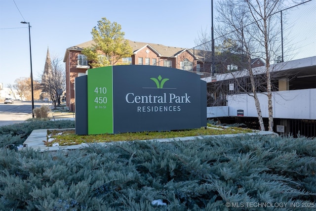 view of community sign