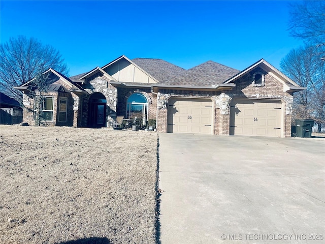 view of front of house with a garage