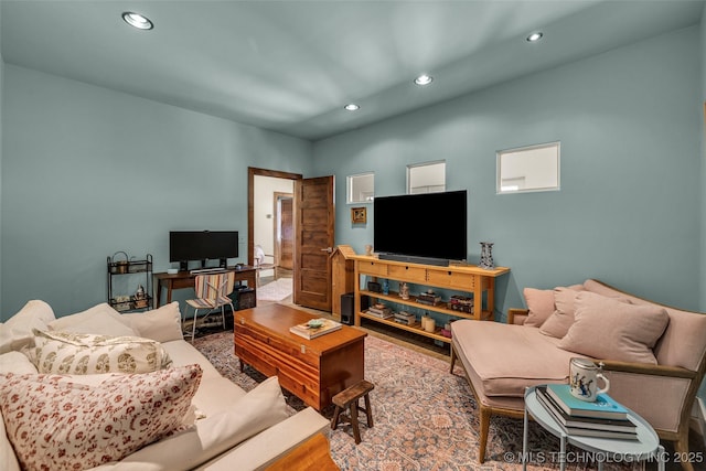 living room featuring wood-type flooring