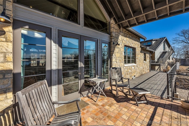 view of patio with french doors