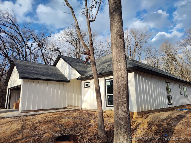 view of home's exterior with a garage