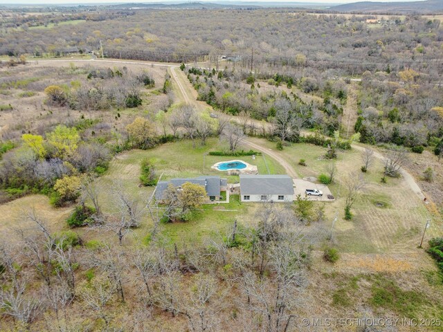 bird's eye view featuring a rural view
