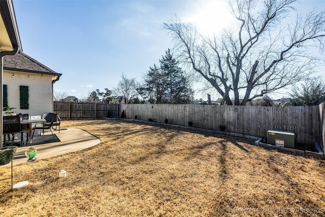 view of yard with a patio