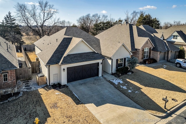 view of front of house with a garage