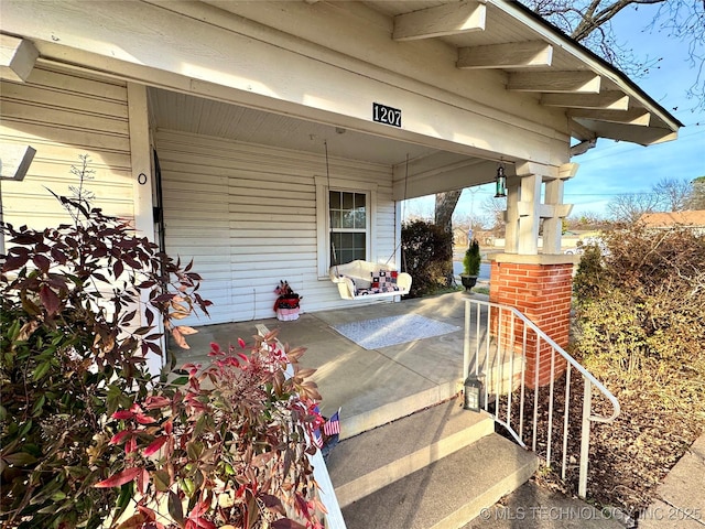 view of patio with a porch