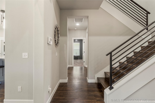 interior space featuring dark wood-type flooring