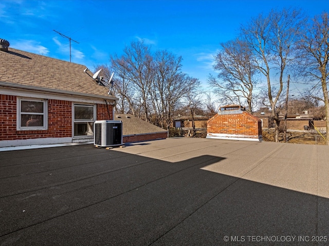 view of patio featuring central AC