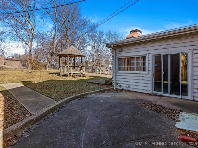 view of patio with a gazebo