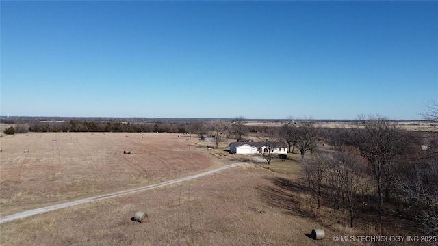 bird's eye view featuring a rural view