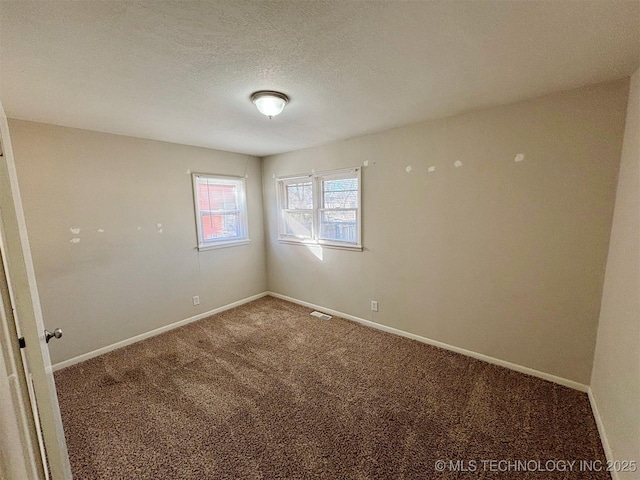 spare room with carpet floors and a textured ceiling