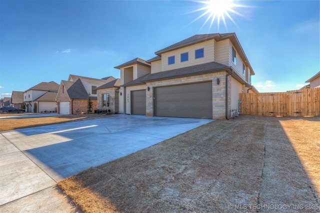 view of front of house with a garage