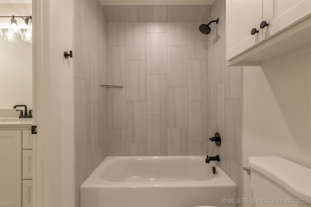 full bathroom featuring shower / washtub combination, toilet, and sink