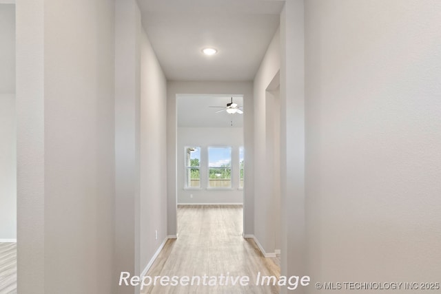 hall featuring light hardwood / wood-style floors