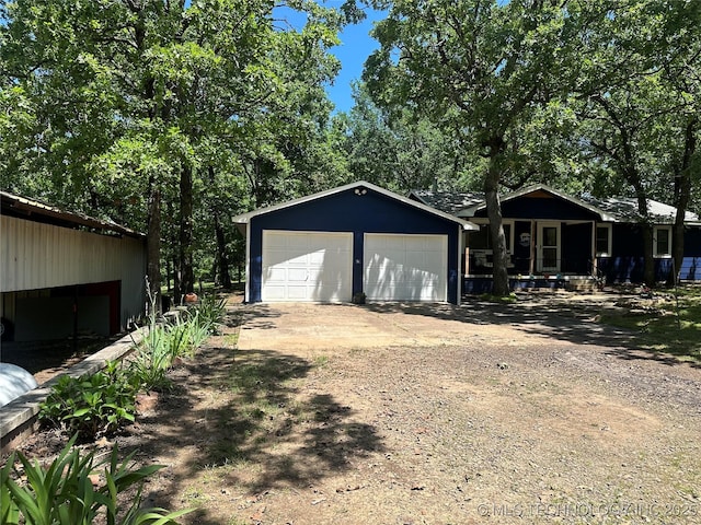 view of garage