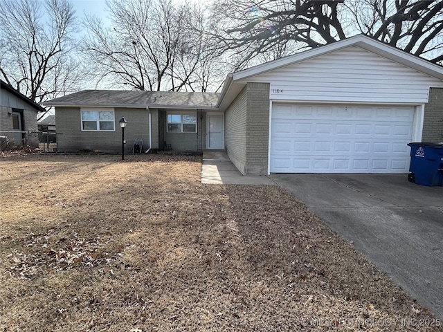 single story home with a garage