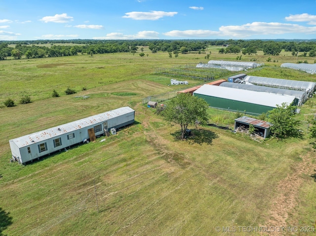 drone / aerial view featuring a rural view