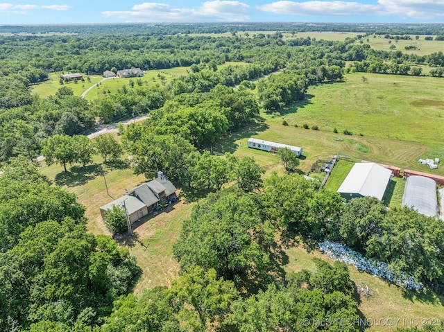 bird's eye view with a rural view