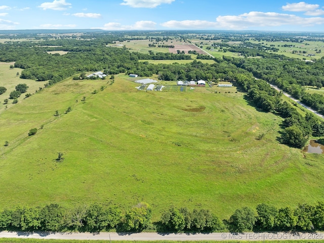 drone / aerial view with a rural view