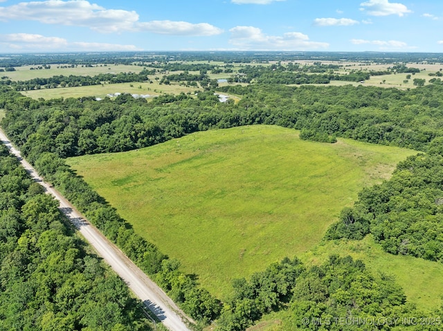 aerial view with a rural view