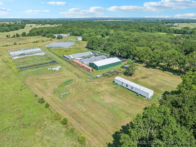 bird's eye view featuring a rural view