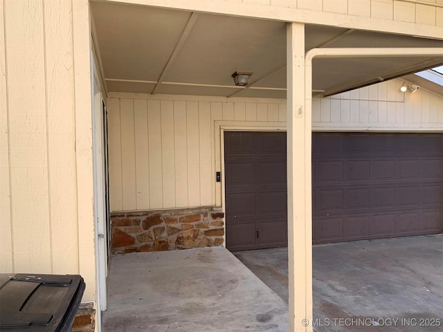 view of garage