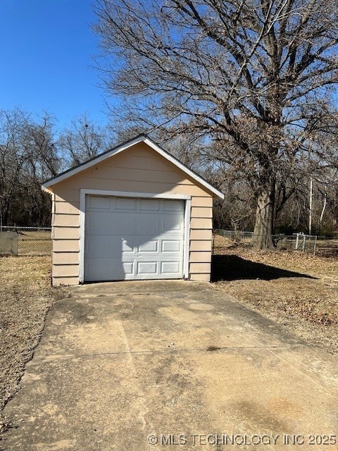 view of garage