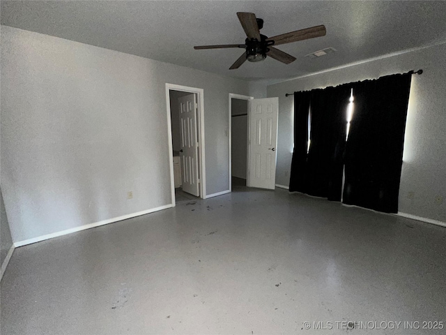 unfurnished bedroom with ceiling fan