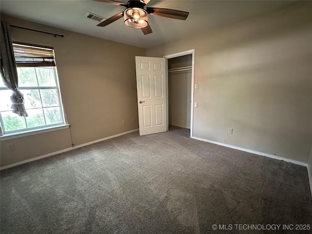 310 Northridge, Durant, OK 74701 - unfurnished bedroom featuring carpet flooring, baseboards, and ceiling fan