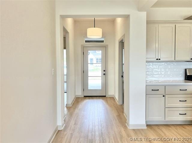 entryway featuring light wood-type flooring