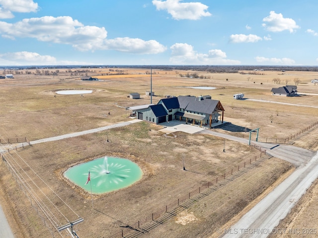 drone / aerial view featuring a rural view