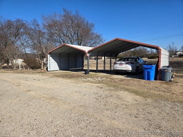 view of parking featuring a carport