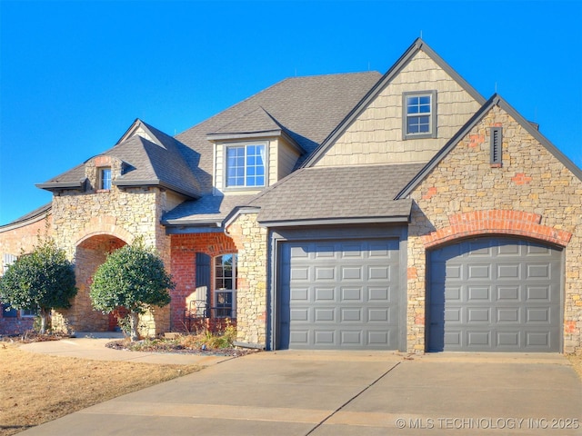 view of front of house with a garage