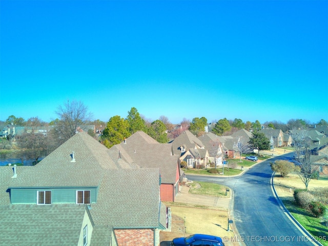 drone / aerial view featuring a residential view