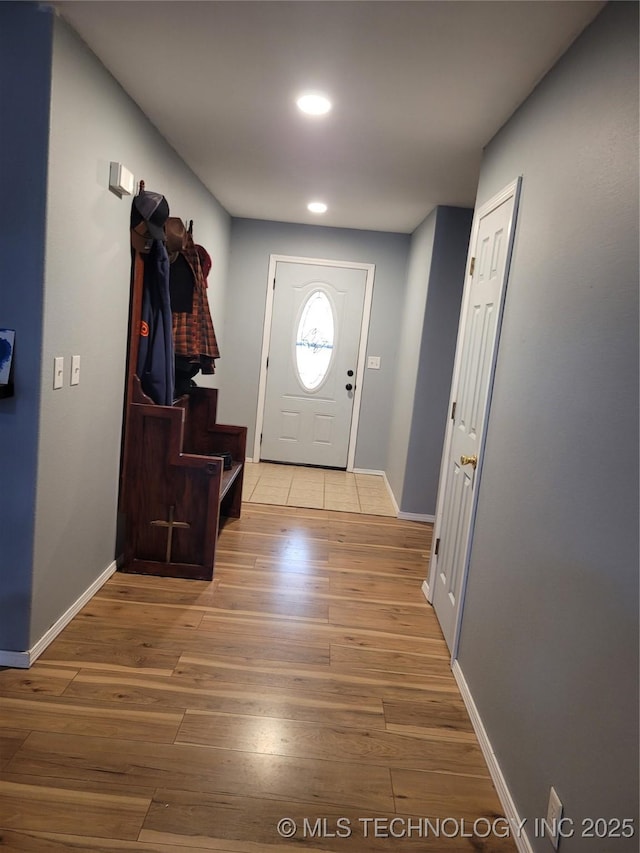 entryway featuring light wood-type flooring