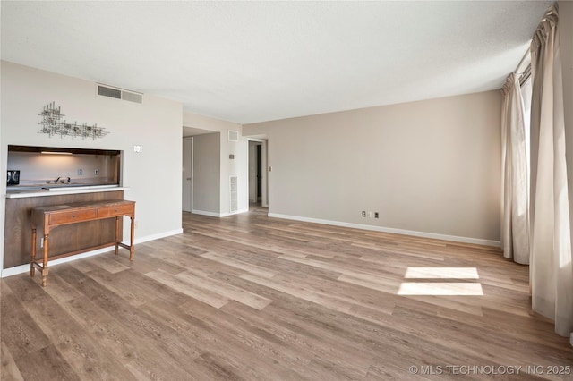 living room with light wood-type flooring