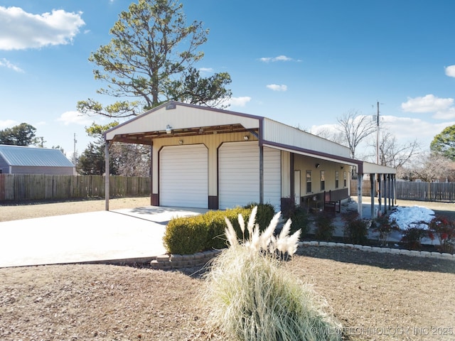 garage with a carport